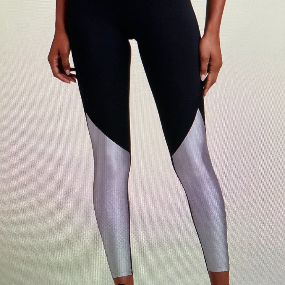 ALALA CAPTAIN ANKLE TIGHT BLACK & SILVER SIZE M